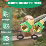 Garden Leader Hose, Stainless Steel Flexible Water Extension Pipe for Car Wash and Outdoor Use, 3 Ft, Stainless Steel Construction - Side View