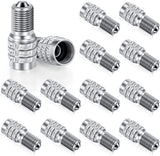 16 Pcs Flow Through Tire Valve Stem Caps, Double Valve Inflator Extensions for Truck Car RV, High Pressure, Copper Tone