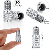 16 Pcs Flow Through Tire Valve Stem Caps, Double Valve Inflator Extensions for Truck Car RV, High Pressure, Copper Tone - Front View