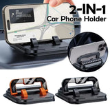 Universal Car Phone Holder with Parking Card, 360 Degree Rotating Dashboard Mount for Drivers, Stable Suction Cup, Black