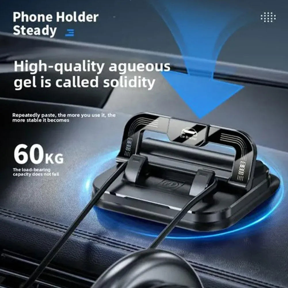 Universal Car Phone Holder with Parking Card, 360 Degree Rotating Dashboard Mount for Drivers, Stable Suction Cup, Black