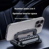 Universal Car Phone Holder with Parking Card, 360 Degree Rotating Dashboard Mount for Drivers, Stable Suction Cup, Black