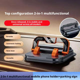 Universal Car Phone Holder with Parking Card, 360 Degree Rotating Dashboard Mount for Drivers, Stable Suction Cup, Black