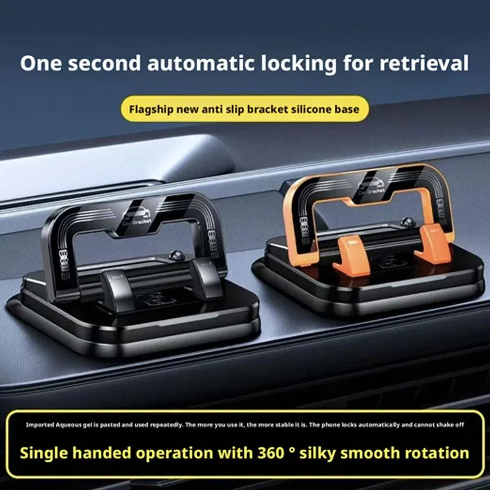 Universal Car Phone Holder with Parking Card, 360 Degree Rotating Dashboard Mount for Drivers, Stable Suction Cup, Black
