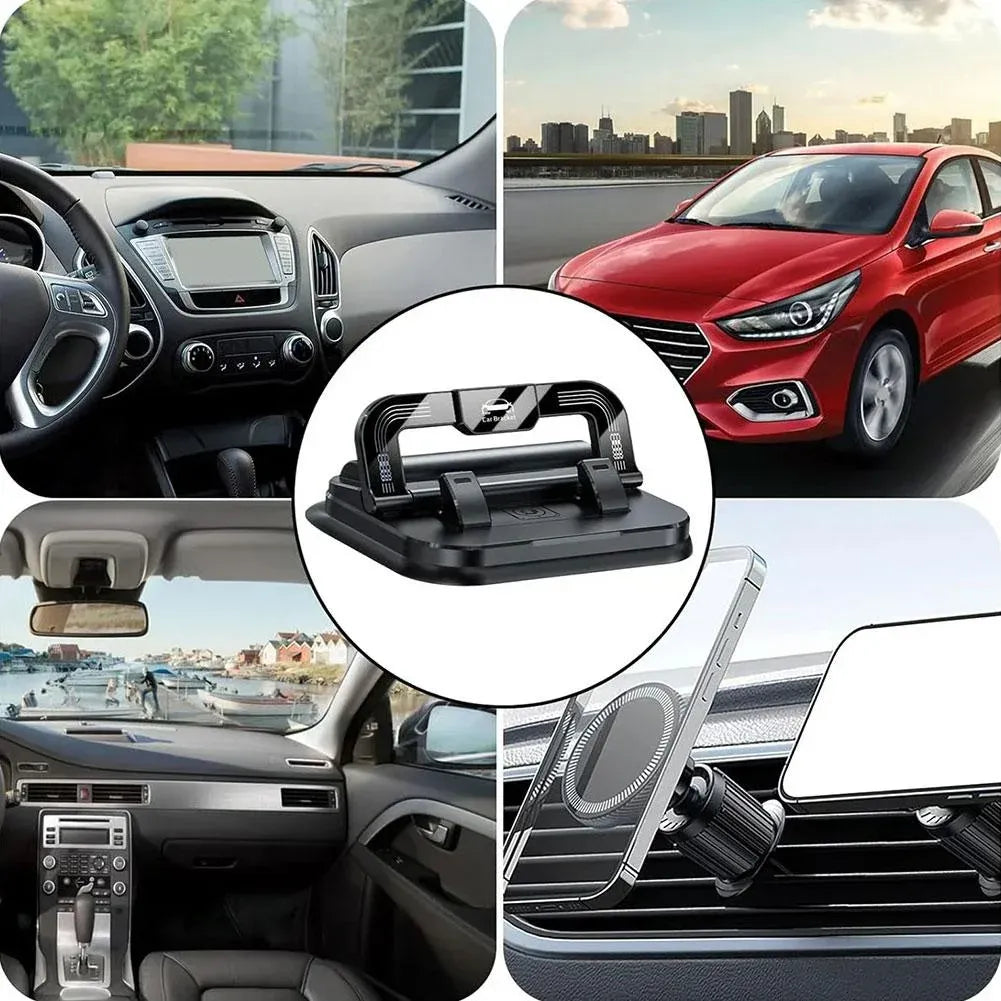 Universal Car Phone Holder with Parking Card, 360 Degree Rotating Dashboard Mount for Drivers, Stable Suction Cup, Black