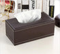 Leather Tissue Box Holder, Waterproof Rectangular Tissue Box Cover for Home Office Car Decor, Brown, Waterproof Design