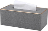 Leather Tissue Box Holder Waterproof Rectangular Tissue Box Cover for Home Office and Car Decor Gray, Style-4, Waterproof Design
