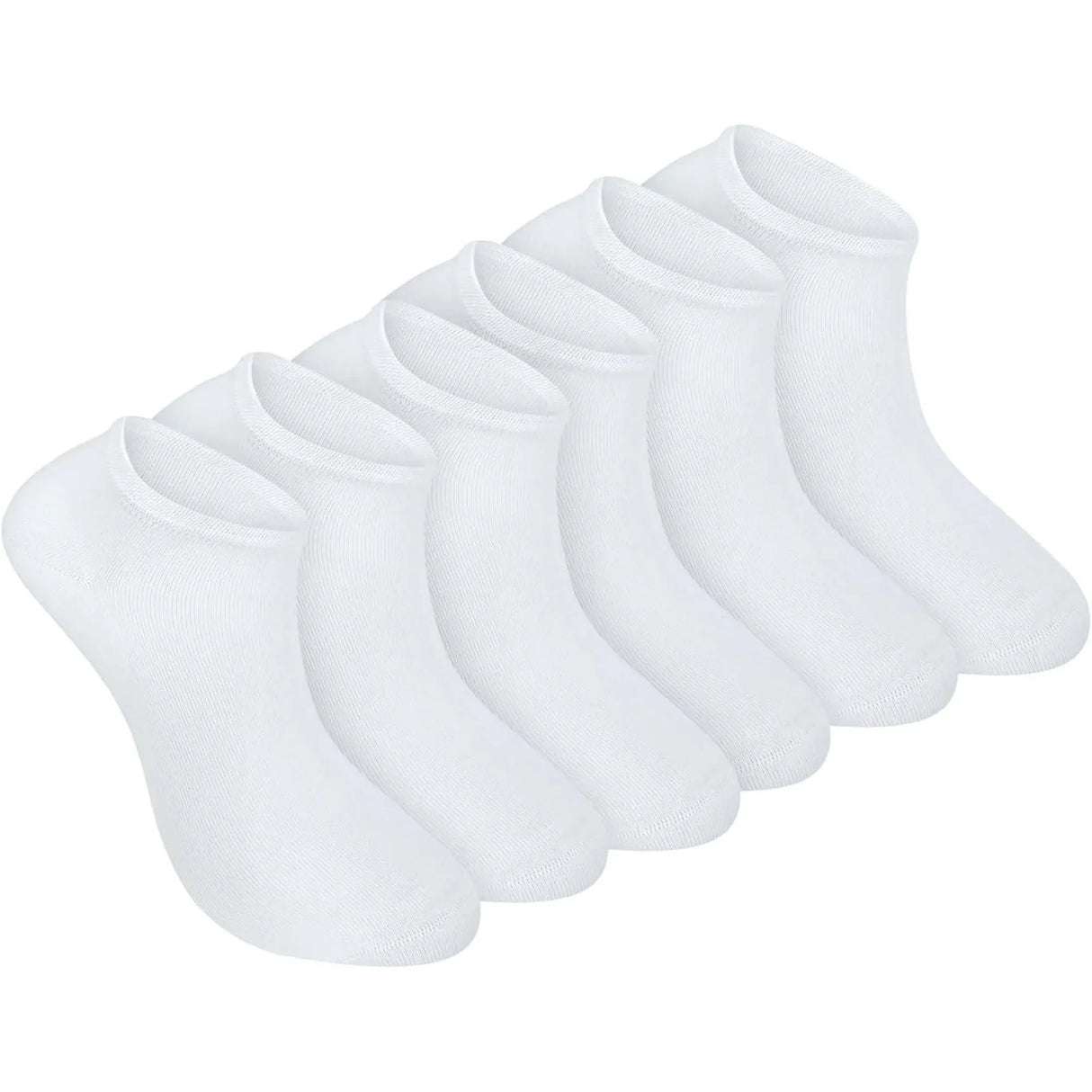 Sneaker Socks 100% Organic Cotton Invisible Low Cut for Women and Men White 6 Pack, Daily Comfort Use, for Men Women and Everyday Wear