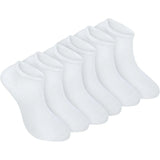 Sneaker Socks 100% Organic Cotton Invisible Low Cut for Women and Men White 6 Pack, Daily Comfort Use, for Men Women and Everyday Wear