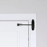 Automatic Double Spring Door Closer, Adjustable Heavy Duty Aluminum Alloy Safety Latch for Home Doors, Black, Aluminum Construction