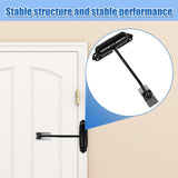 Automatic Double Spring Door Closer, Adjustable Heavy Duty Aluminum Alloy Safety Latch for Home Doors, Black, Aluminum Construction