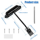 Automatic Double Spring Door Closer, Adjustable Heavy Duty Aluminum Alloy Safety Latch for Home Doors, Black, Aluminum Construction - Close-Up Angle