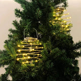 Solar Powered Spiral LED Hanging Lantern Waterproof Warm White Outdoor Decorative Light for Garden Patio Pathway