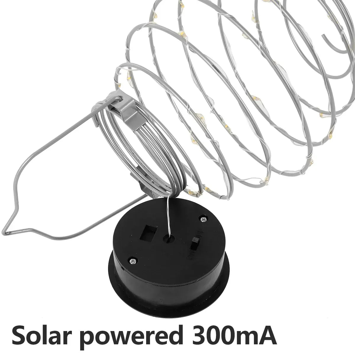 Solar Powered Spiral LED Hanging Lantern Waterproof Warm White Outdoor Decorative Light for Garden Patio Pathway