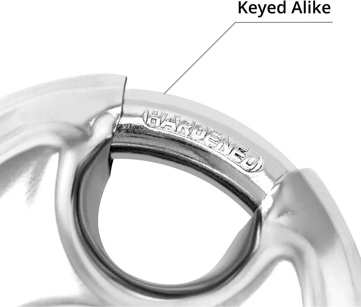 Keyed Alike Disc Padlock 4 Pack, Stainless Steel Discus Lock with 3/8 Inch Shackle for Garages, Fences, Sheds, Storage Units, 2-3/4 In