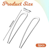 French Hair Pins 2 Pack Large Metal U Shaped Twist Sticks for Thick Hair Women Hair Accessories, Silver 5.5 Inch