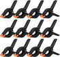 Plastic Spring Clamps Heavy Duty 6 Inch Backdrop Clips for Woodworking and Photography, Black, 12 Pack, Durable Plastic Construction