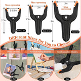 Plastic Spring Clamps Heavy Duty 6 Inch Backdrop Clips for Woodworking and Photography, Black, 12 Pack, Durable Plastic Construction - Front View