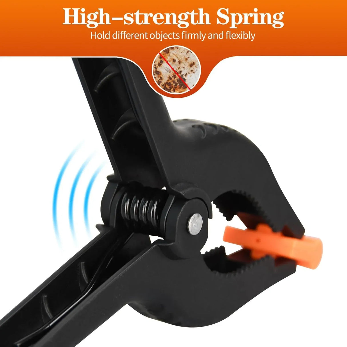 Plastic Spring Clamps Heavy Duty 6 Inch Backdrop Clips for Woodworking and Photography, Black, 12 Pack, Durable Plastic Construction