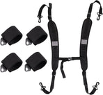 Adjustable Beach Chair Backpack Straps, Replacement Shoulder Carry Bands for Folding Beds, Backpacks and Outdoor Gear, Black