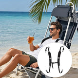 Adjustable Beach Chair Backpack Straps, Replacement Shoulder Carry Bands for Folding Beds, Backpacks and Outdoor Gear, Black - Side View