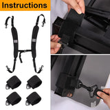 Adjustable Beach Chair Backpack Straps, Replacement Shoulder Carry Bands for Folding Beds, Backpacks and Outdoor Gear, Black - 45-Degree Angle