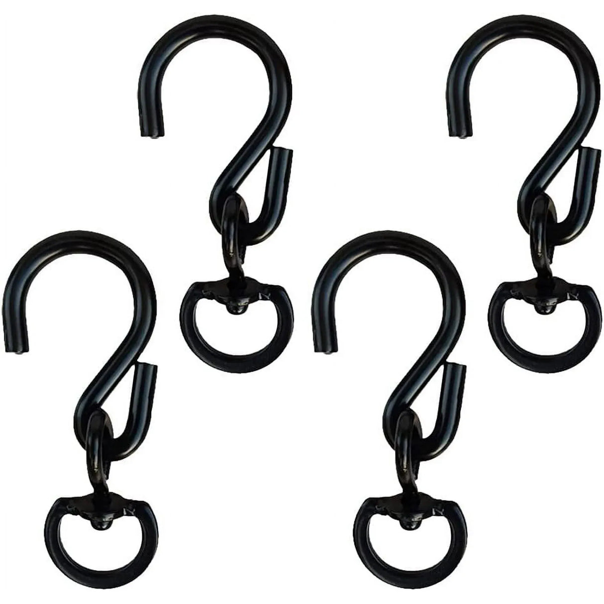 Swivel Plant Hanger Hooks, Heavy Duty Swivel Hooks for Hanging Plants, Indoor Outdoor Garden Use, Black 4 Pack