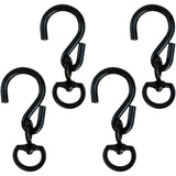 Swivel Plant Hanger Hooks, Heavy Duty Swivel Hooks for Hanging Plants, Indoor Outdoor Garden Use, Black 4 Pack