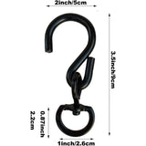 Swivel Plant Hanger Hooks, Heavy Duty Swivel Hooks for Hanging Plants, Indoor Outdoor Garden Use, Black 4 Pack - Front View