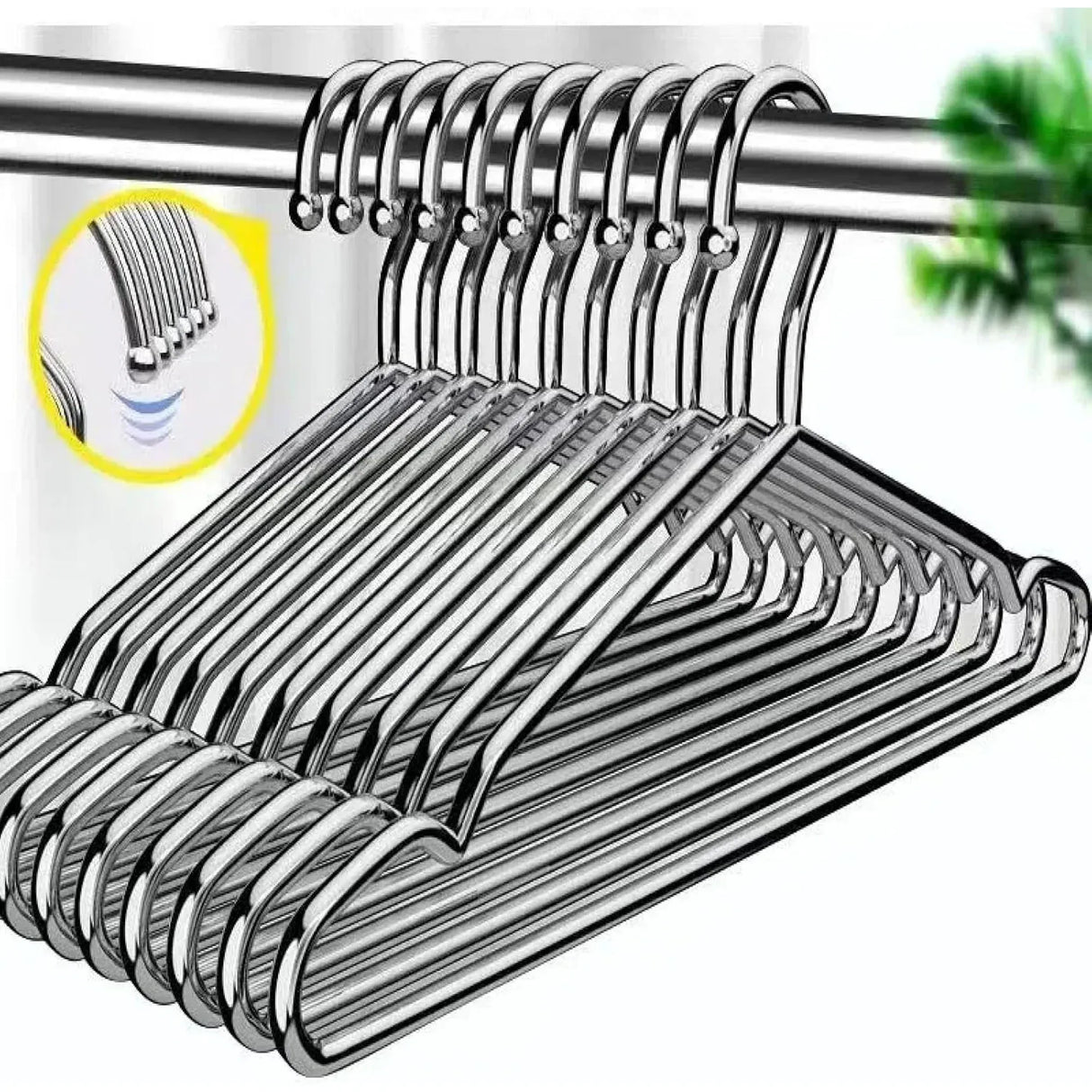 Stainless Steel Clothes Hangers, Heavy Duty Thickened Solid Metal Coat Hangers for Closet Organization, 5 Pack, Silver