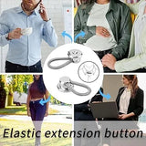 6 Pcs Collar Extenders for Men's Dress Shirts, Comfortable Spring Alloy Button Extenders for Shirts, Suits and Coats, Silver - Front View
