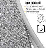 Carpet Edge Binding Trim Self Adhesive Flexible PVC Floor Transition Strip for Indoor Rugs Doormats and Robot Vacuums, Grey 600cm, 600cm (19.7ft) Size - Top-Down View