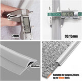 Carpet Edge Binding Trim Self Adhesive Flexible PVC Floor Transition Strip for Indoor Rugs Doormats and Robot Vacuums, Grey 600cm, 600cm (19.7ft) Size