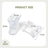16 Pack Gel Toe Separators Soft Silicone Toe Spacers for Women Men Daily Foot Care Transparent, Daily Comfort Use
