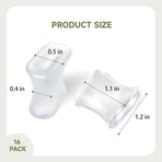 16 Pack Gel Toe Separators Soft Silicone Toe Spacers for Women Men Daily Foot Care Transparent, Daily Comfort Use