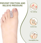 16 Pack Gel Toe Separators Soft Silicone Toe Spacers for Women Men Daily Foot Care Transparent, Daily Comfort Use - Side View