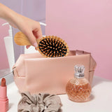 2 Pcs Mini Bamboo Hair Brush Set, Anti Static Detangling Scalp Massage Pocket Comb for Daily Hair Care, Natural Wood - 45-Degree Angle