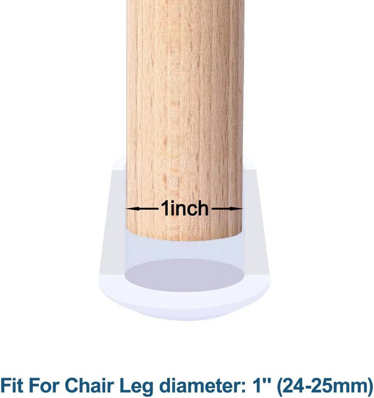 16 Pack Chair Leg Caps Non Slip Rubber Floor Protectors for Chairs and Furniture Legs, 1 Inch, White, Daily Comfort Use
