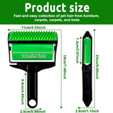 3 In 1 Pet Hair Remover, Reusable Washable Silicone Lint Roller for Couches Carpets and Clothing, Green Black, Daily Comfort Use - Front View