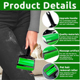 3 In 1 Pet Hair Remover, Reusable Washable Silicone Lint Roller for Couches Carpets and Clothing, Green Black, Daily Comfort Use