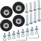 Luggage Replacement Wheels, Rubber Suitcase Repair Caster Kit with Ball Bearings for Travel Luggage, Heavy Duty, 50 x 18 mm, 4 Pack