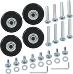 Luggage Replacement Wheels, Rubber Suitcase Repair Caster Kit with Ball Bearings for Travel Luggage, Heavy Duty, 50 x 18 mm, 4 Pack