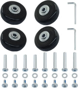Luggage Replacement Wheels, Rubber Suitcase Repair Caster Kit with Ball Bearings for Travel Luggage, Heavy Duty, 50 x 18 mm, 4 Pack