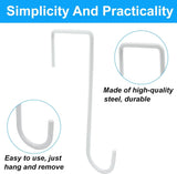 8 Pack Vinyl Fence Hooks, White Powder Coated Steel Hangers for Bird Feeders, Plants, Lights and Pool Equipment, 3 x 8 Inches - Top-Down View