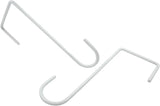 8 Pack Vinyl Fence Hooks, White Powder Coated Steel Hangers for Bird Feeders, Plants, Lights and Pool Equipment, 3 x 8 Inches - 45-Degree Angle