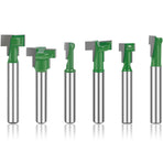 Keyhole Router Bits Set, 1/4 Inch Shank T Slot Milling Cutters for Woodworking, 6 Piece Set, Practical Everyday Use