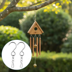 12 PCS Swivel Hanging Hooks Clips, 360 Degree Rotating Stainless Steel for Wind Chimes Bird Feeders Outdoor Ornaments, Silver