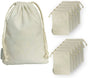 Cotton Drawstring Bags, Heavy Duty Reusable Muslin Storage Bags for Organizing and Gift Packing, 12 Pack 8 x 10 Inch, Natural