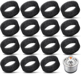 Pet Fountain Foam Filters, 16 Pack Round Sponge Replacement Filters for 2.5L 84 oz Stainless Steel Cat Fountain, Black