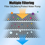 Pet Fountain Foam Filters, 16 Pack Round Sponge Replacement Filters for 2.5L 84 oz Stainless Steel Cat Fountain, Black